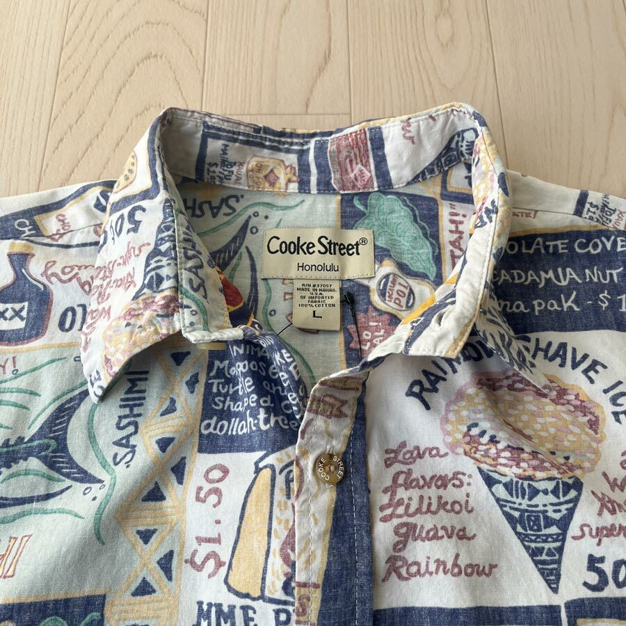 Cooke Street夏威夷製食物廣告圖案短袖恤衫