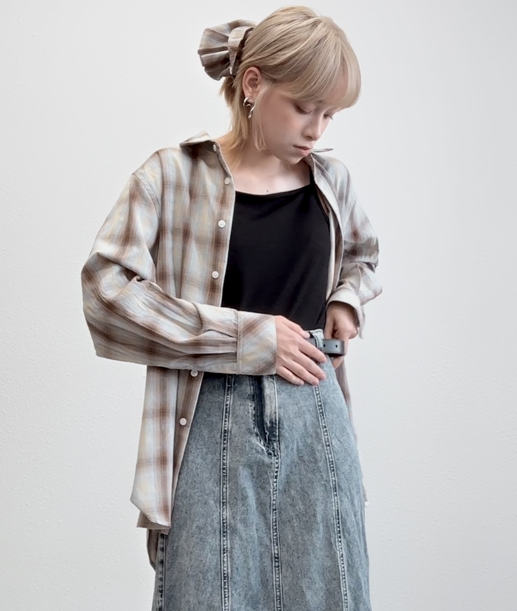 送髮圈 ! 美式復古格仔恤 - BL51562