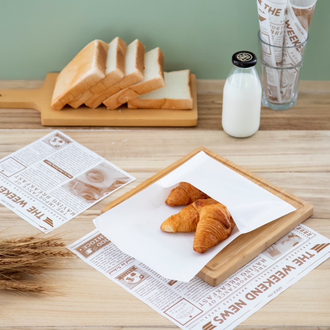 淋膜U型吐司袋 白牛 20x26cm 4號