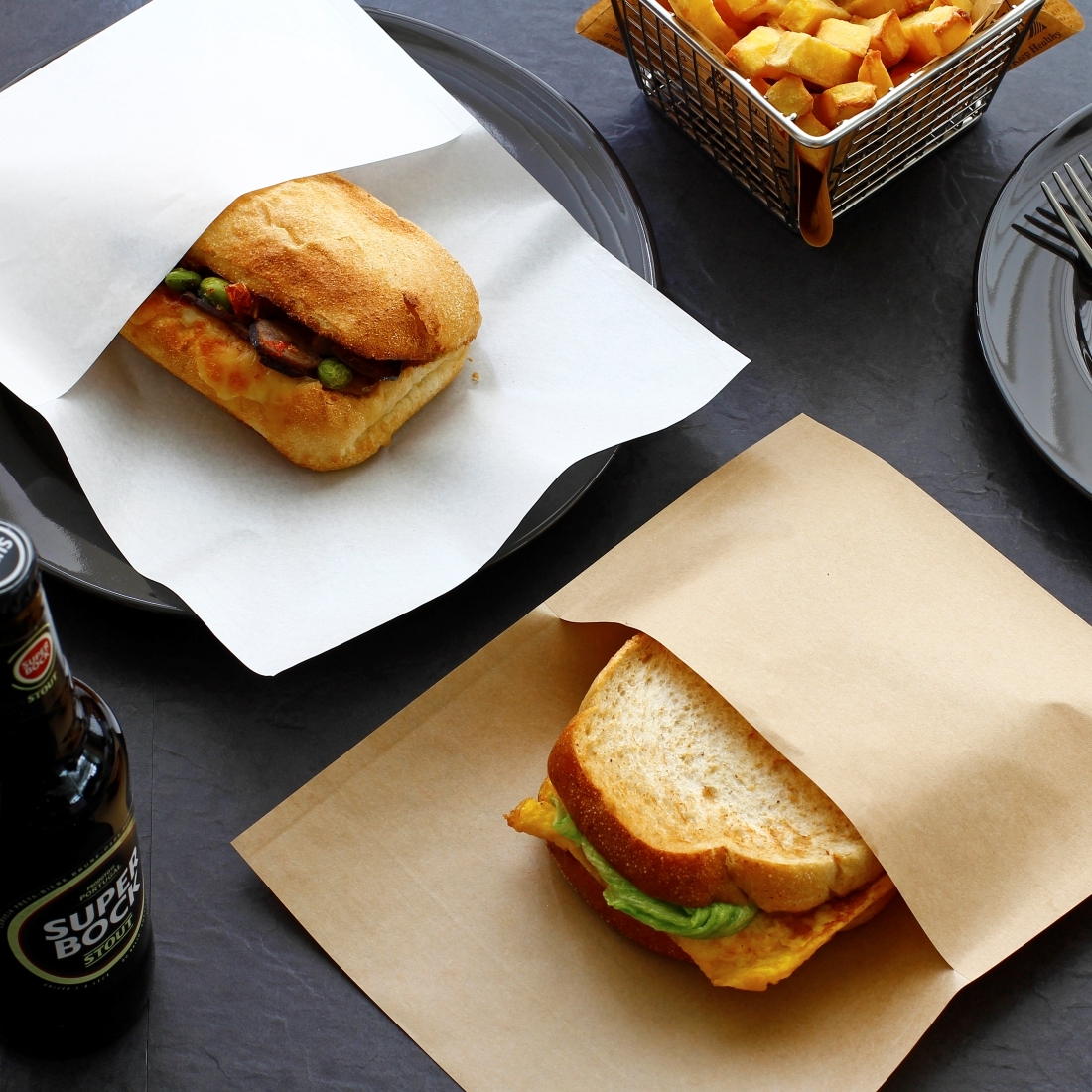 淋膜U型吐司袋 赤牛 20x26cm 4號