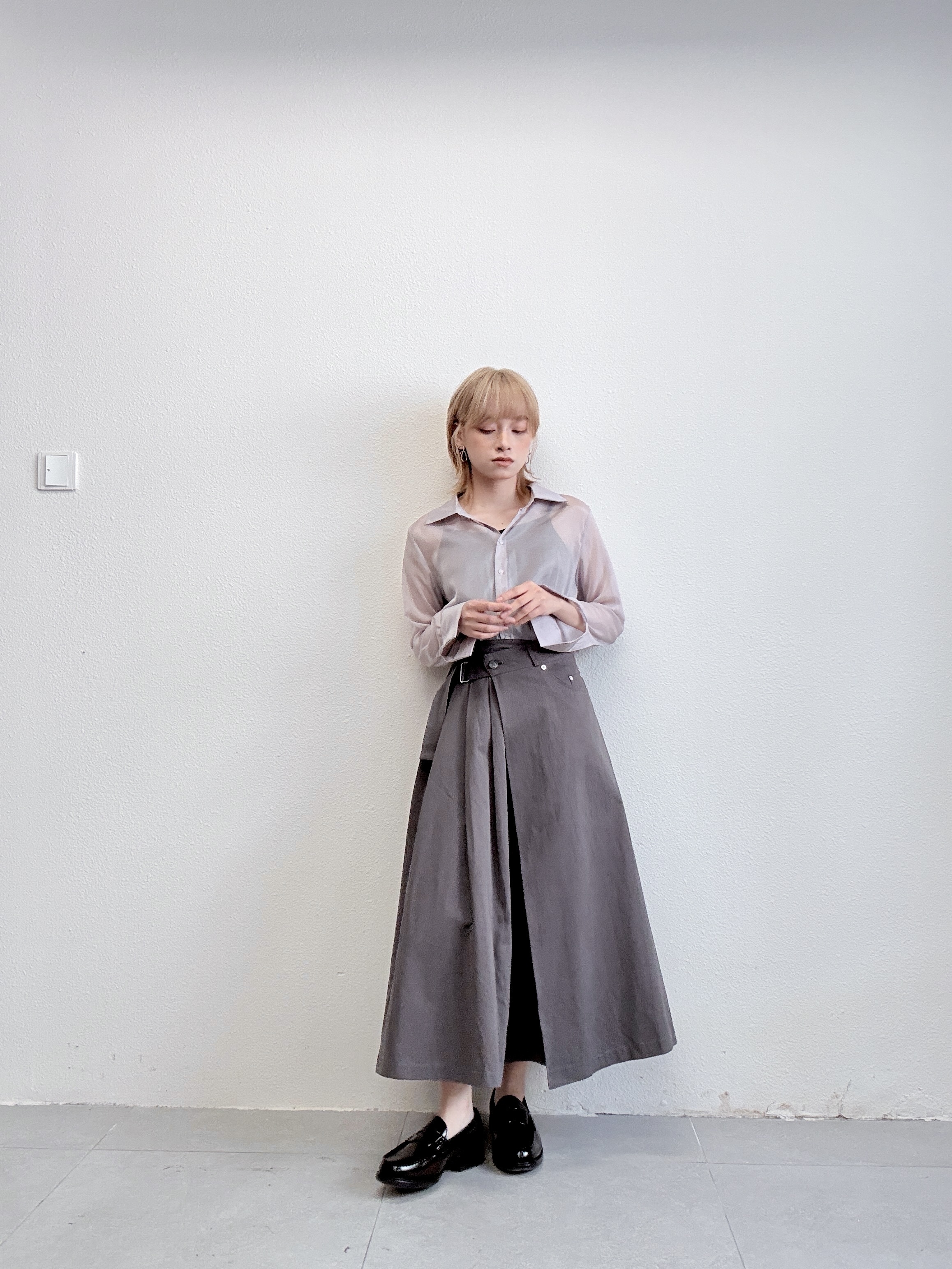 洗水不對稱A字裙 - SK51543