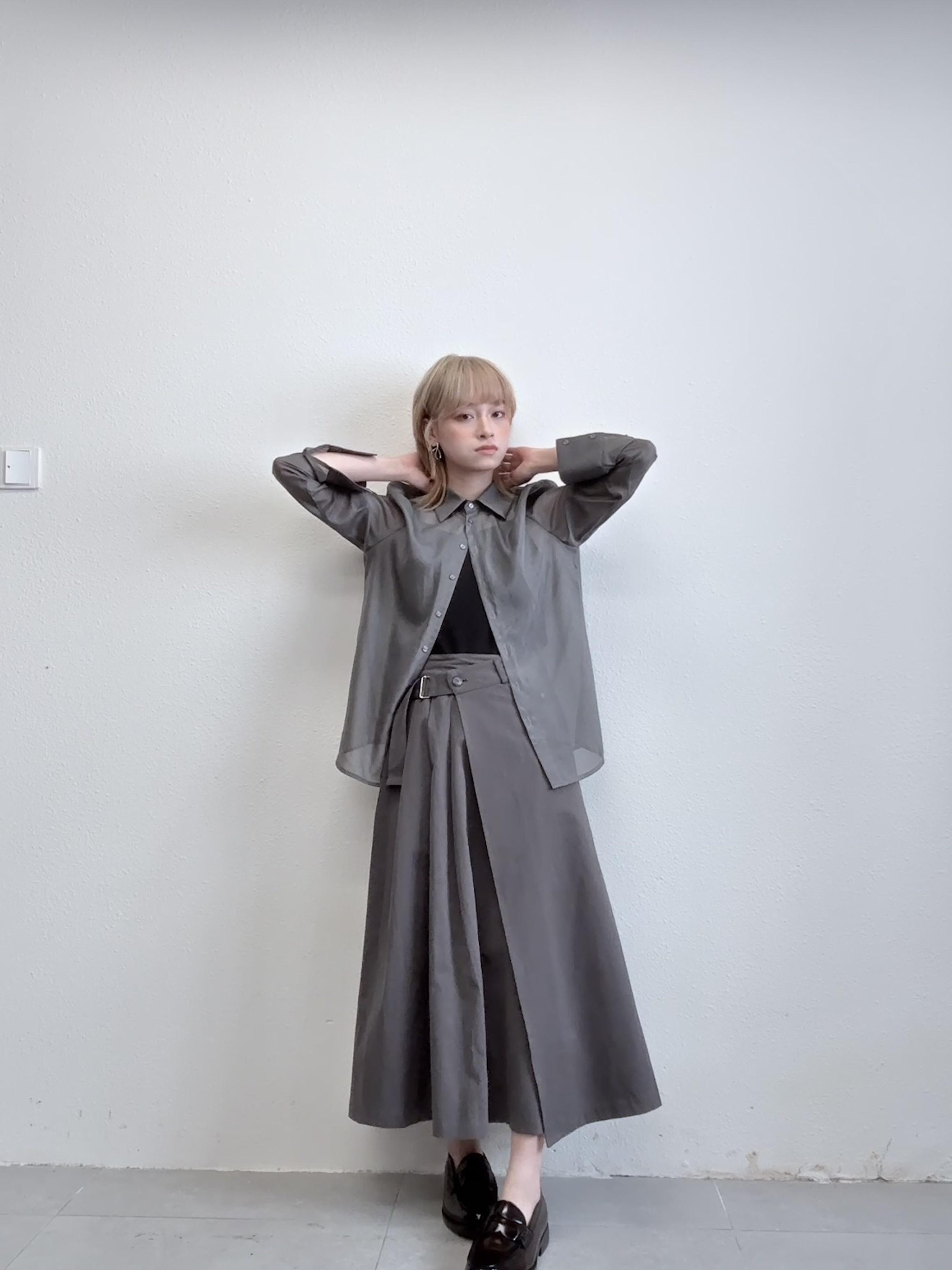 洗水不對稱A字裙 - SK51543