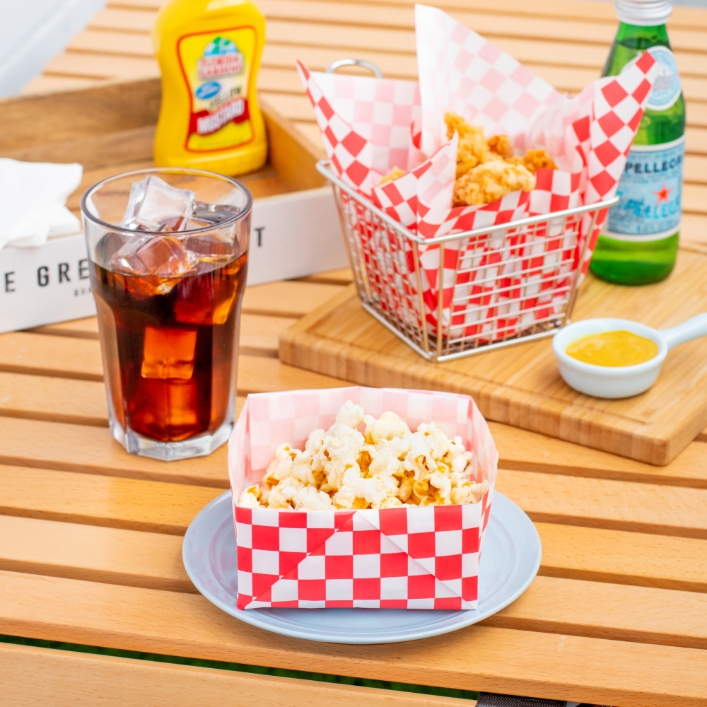 平張淋膜紙 白牛-格紋款 30x30cm