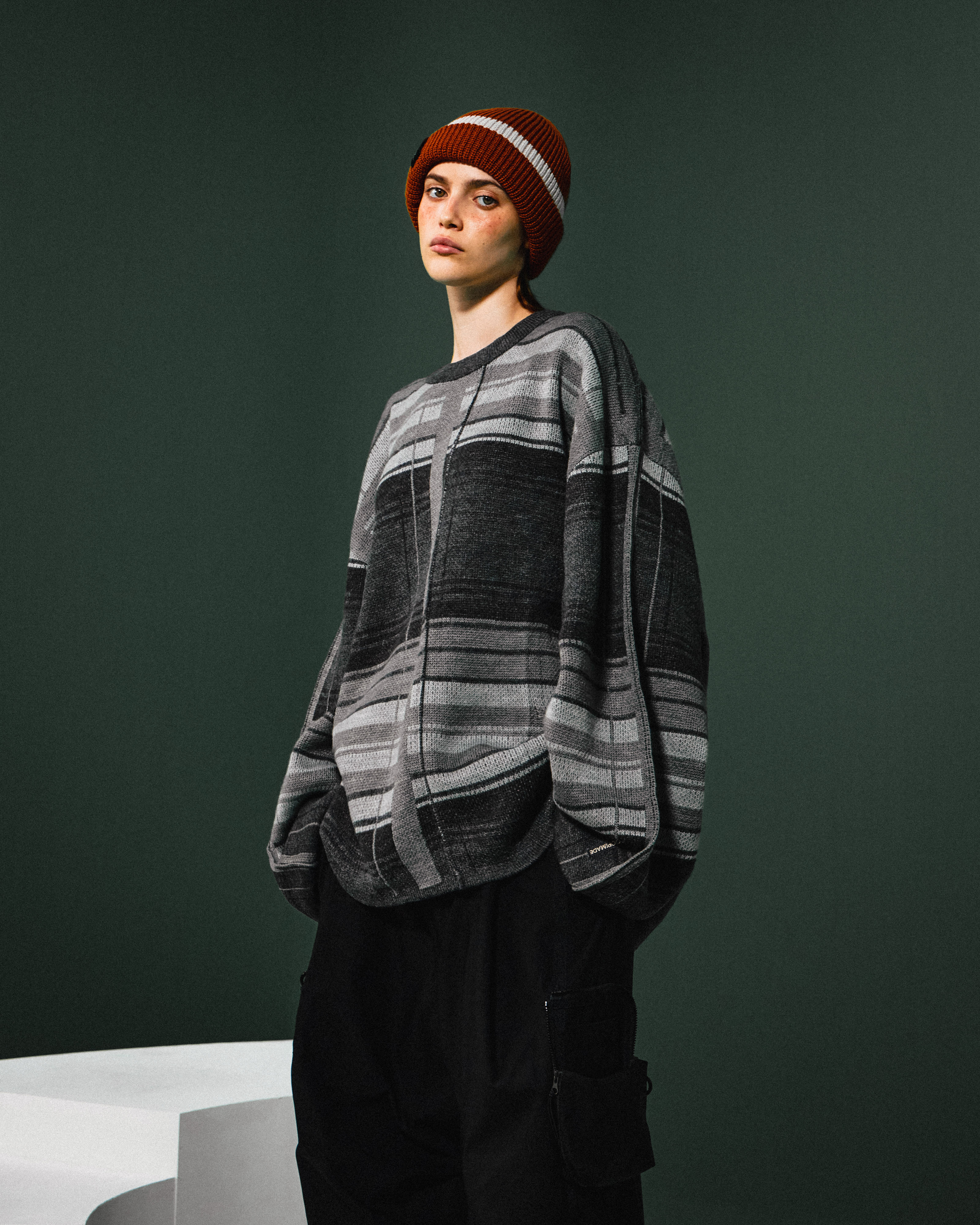 GOOPiMADE “8SE-01K” MEGA-type Plaid Knit Sweater - Mix