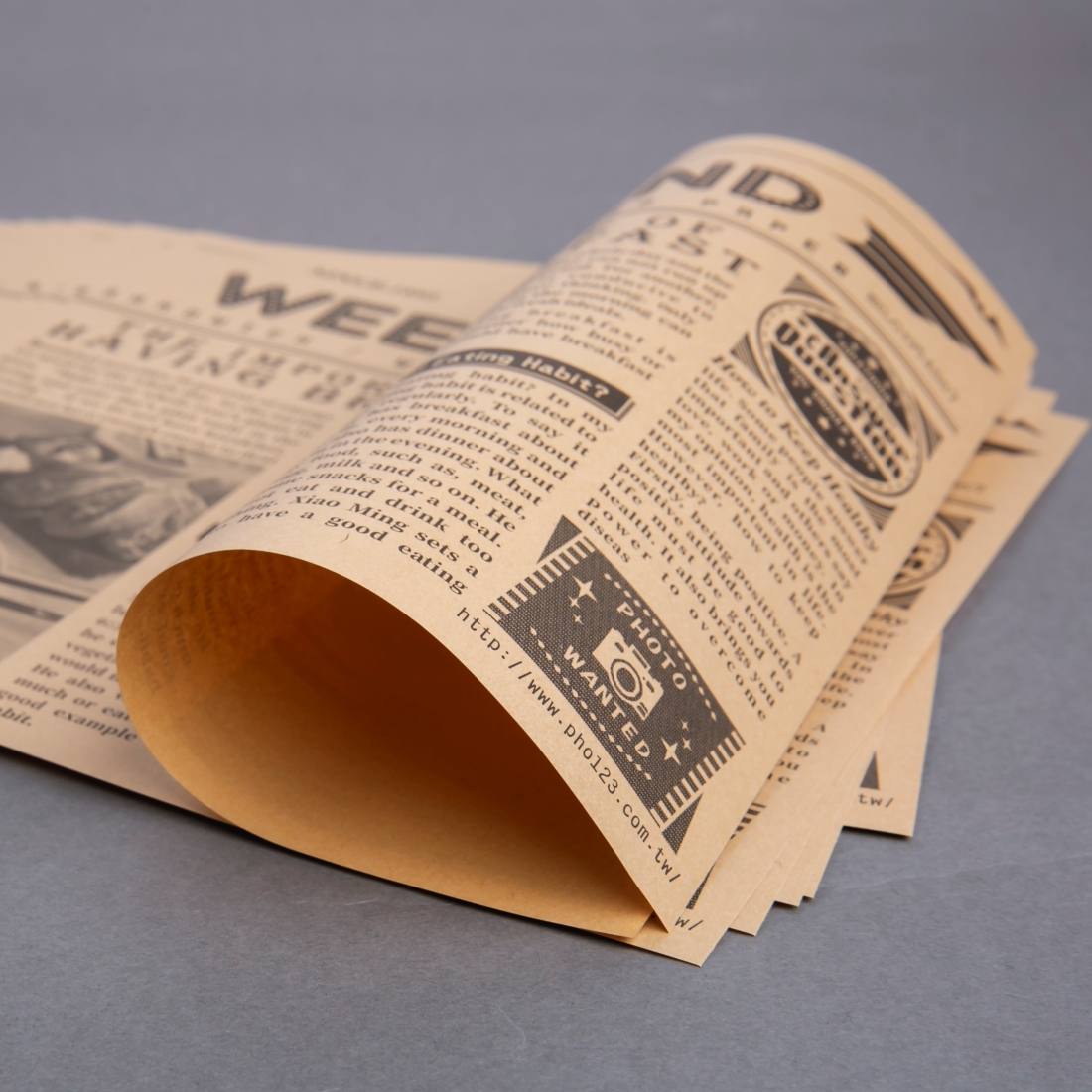 平張淋膜紙 赤牛-郵報款 20x20cm