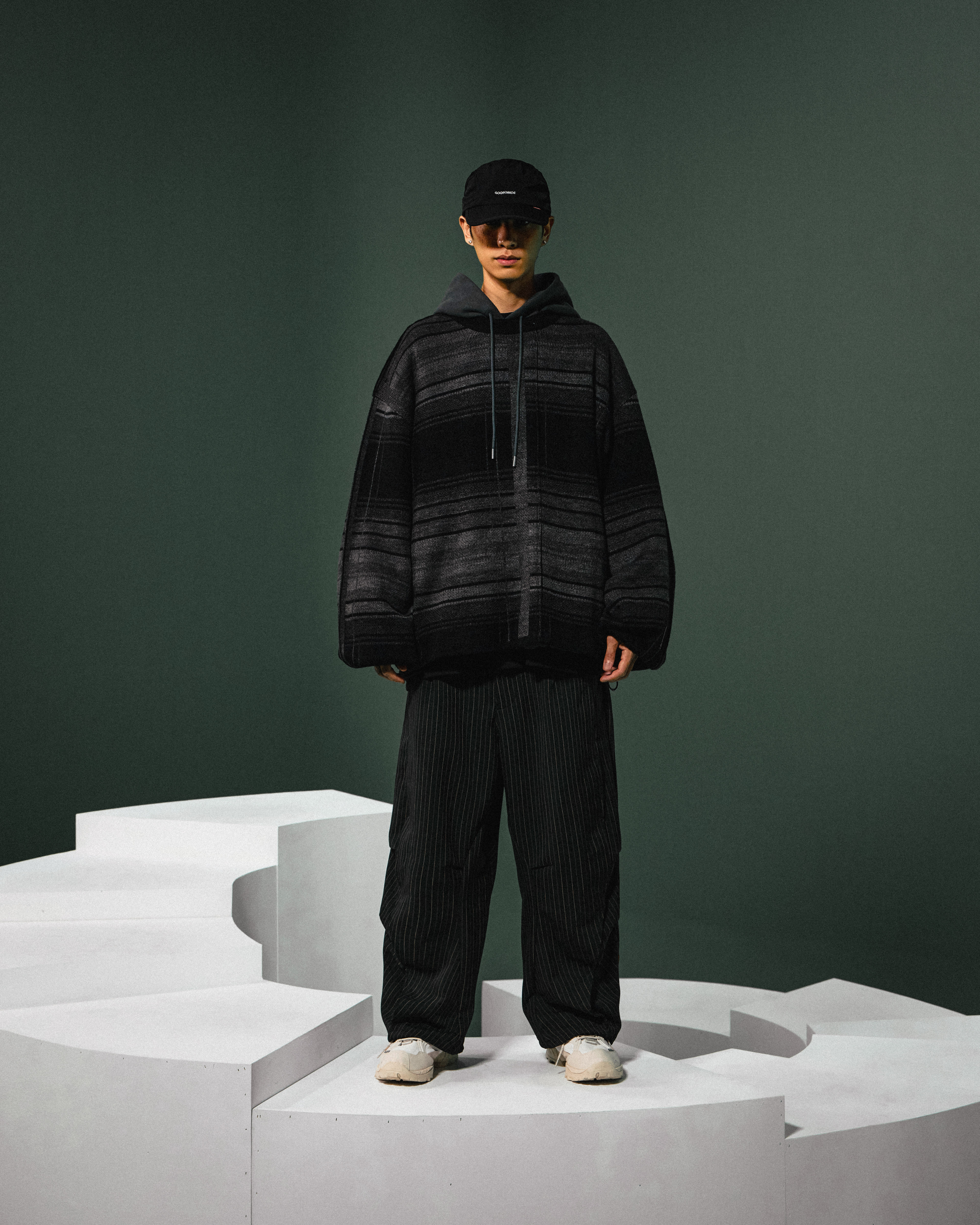 GOOPiMADE “8SE-01K” MEGA-type Plaid Knit Sweater - Shadow