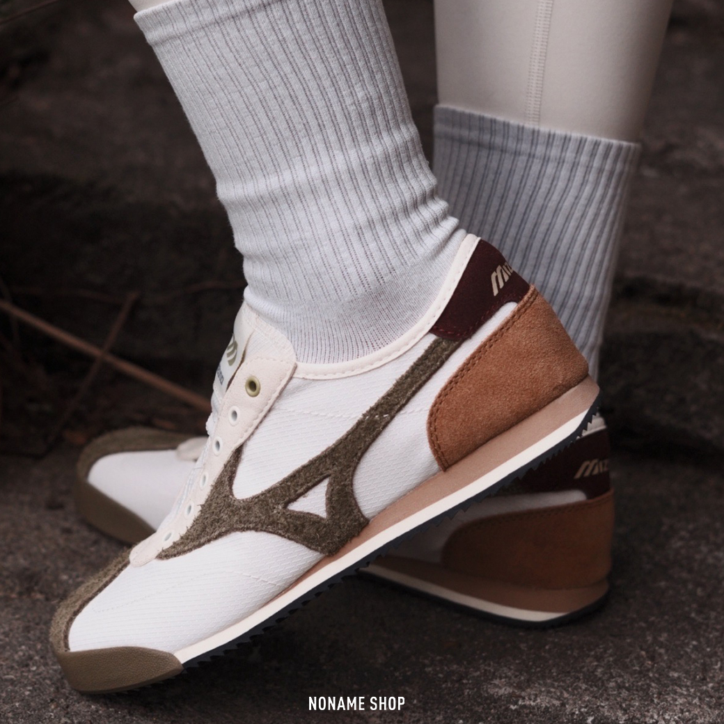 MIZUNO LG 60S SLIP-ON 無鞋帶 懶人 復古 德訓鞋 抹茶棕 (女款)