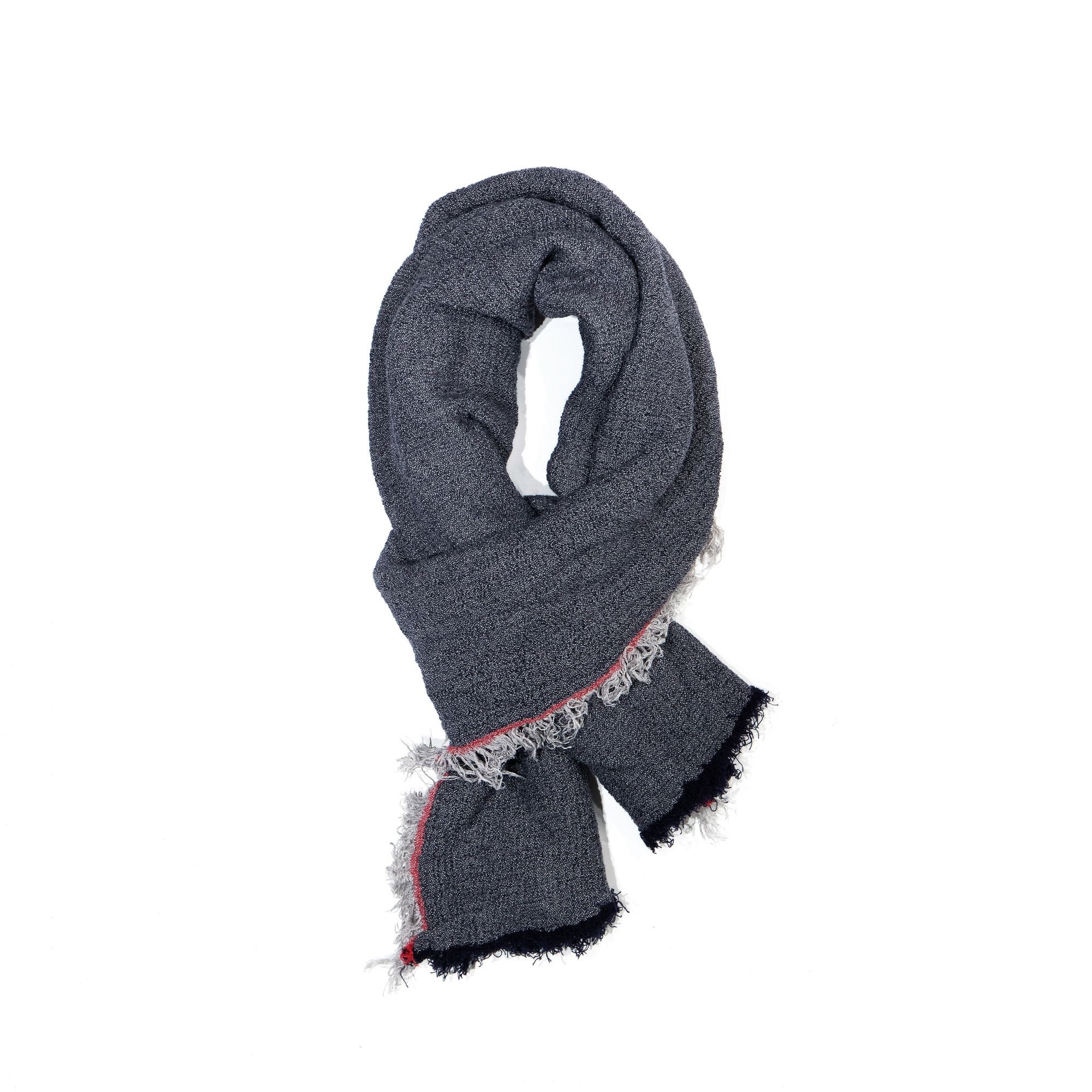 膠原蛋白胜肽羊毛圍巾 - 蒼夜藍