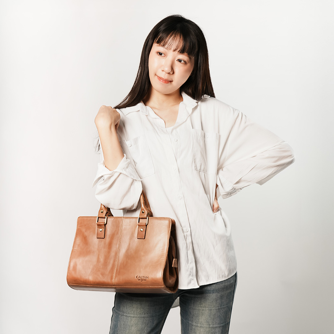 都會俐落真皮手提斜背包-兩色(5441)