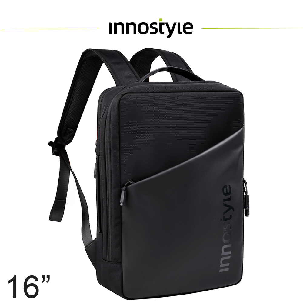 innostyle DailyCommute系列 16吋 大容量 後背包/肩背包/電腦包/筆電包/平板包/手提包 黑色
