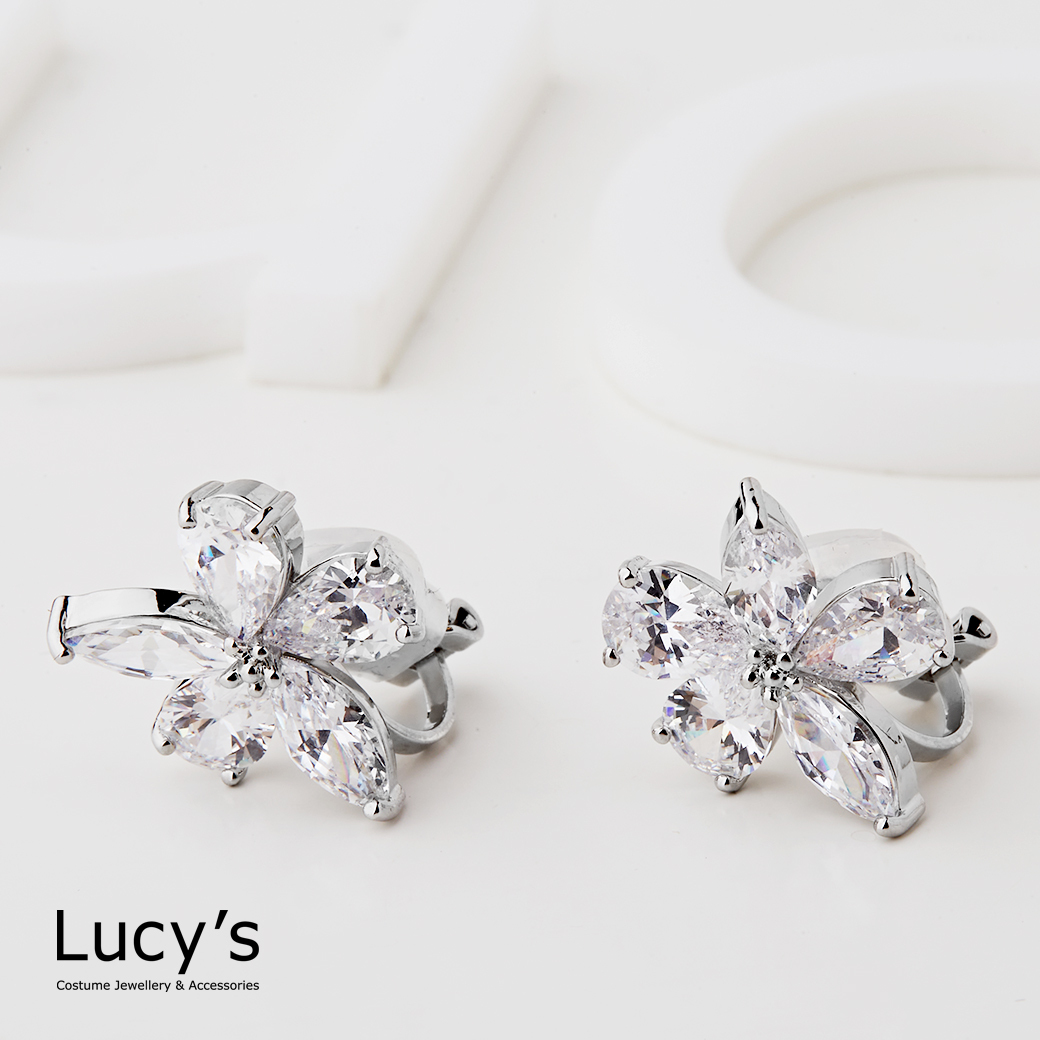 璀璨花漾 夾式耳環 (122078)