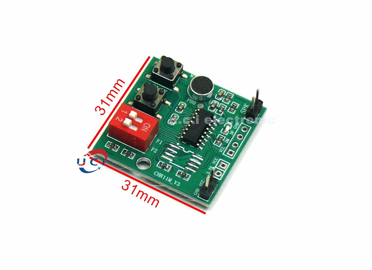 【UCI電子】(二H-2) 錄音模組高品質音質單晶片35秒錄音支援外掛flash低功耗模式可選