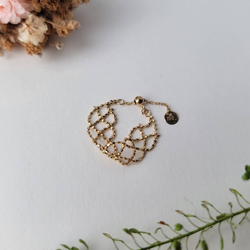 【me.luxe】K18大菱格蕾絲鍊戒(0.8)