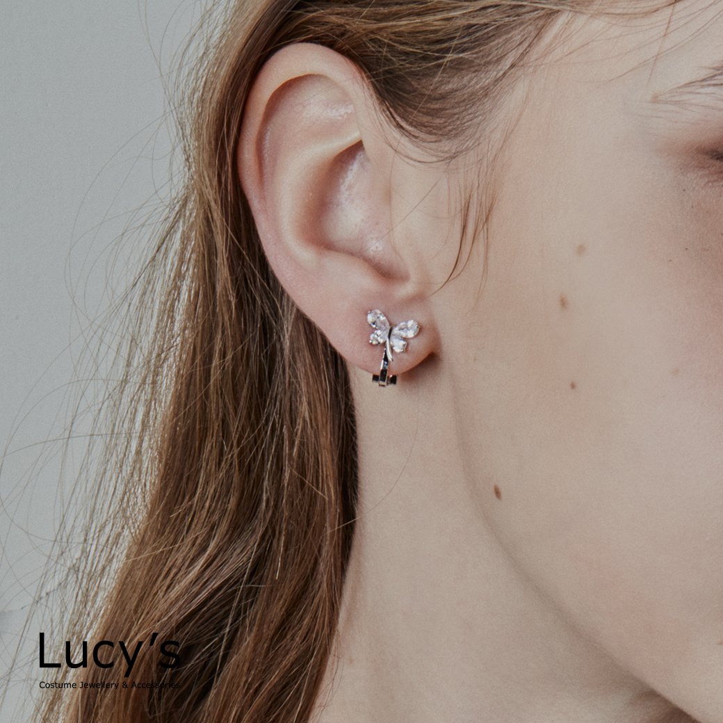 輕奢蝶語 夾式耳環 (二色) (122086/122087)