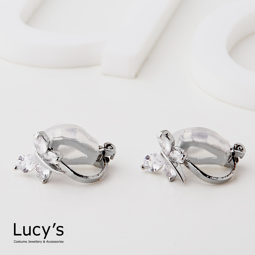 輕奢蝶語 夾式耳環 (二色) (122086/122087)