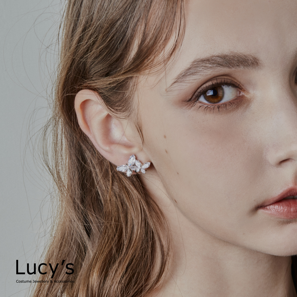 璀璨雙蝶 夾式耳環 (122580)