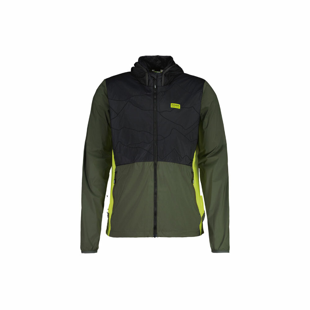 【MALOJA】男化纖防風保暖連帽外套 / 25MA39204-[拚色綠]