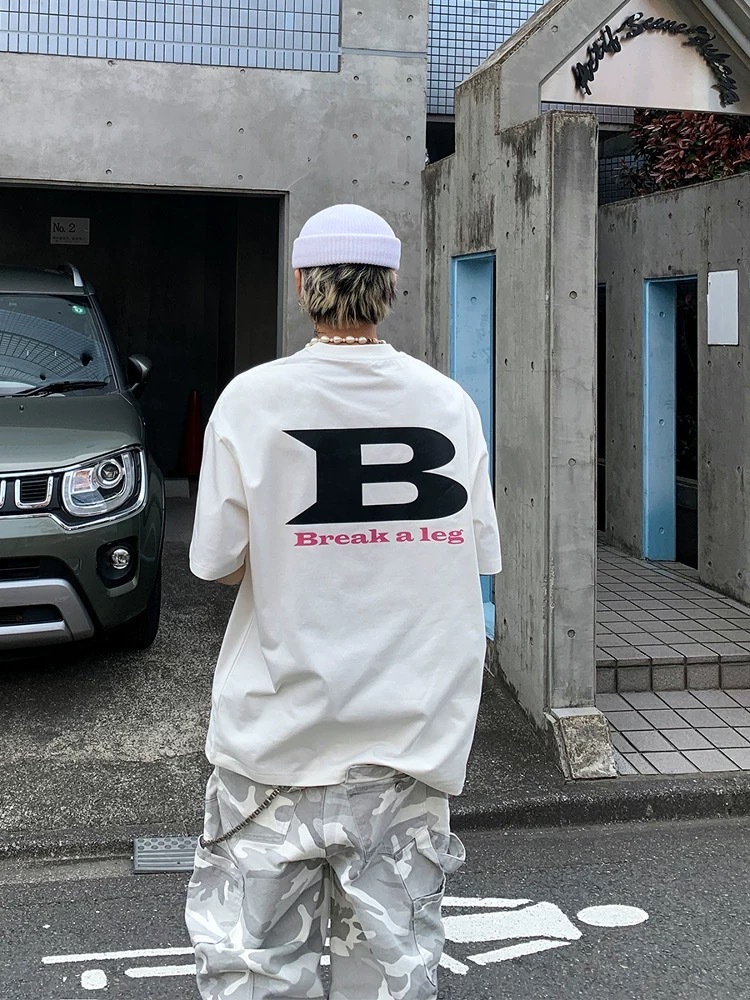 SIMPLEACTION 美式字母印花短袖上衣