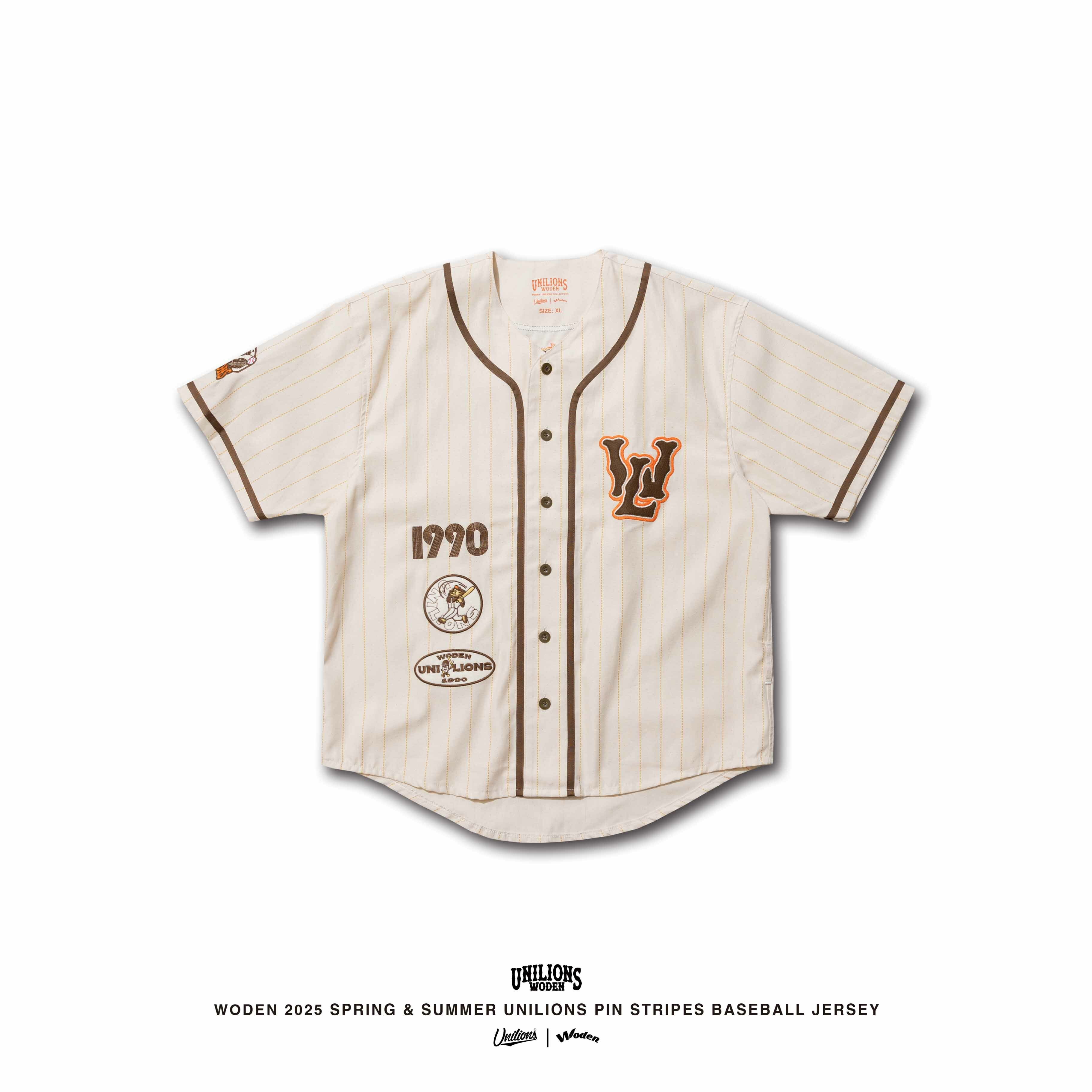 WODEN® X Unilions® 25SS Pin stripes Baseball Jersey 復古 運動衫