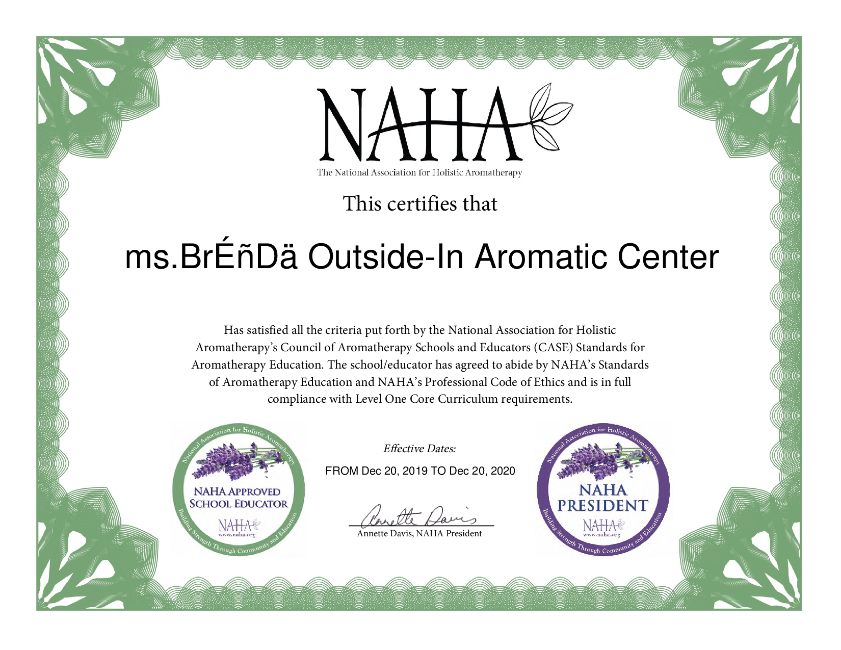 NAHA Level 2. 高階芳療師認證課程(含證書)