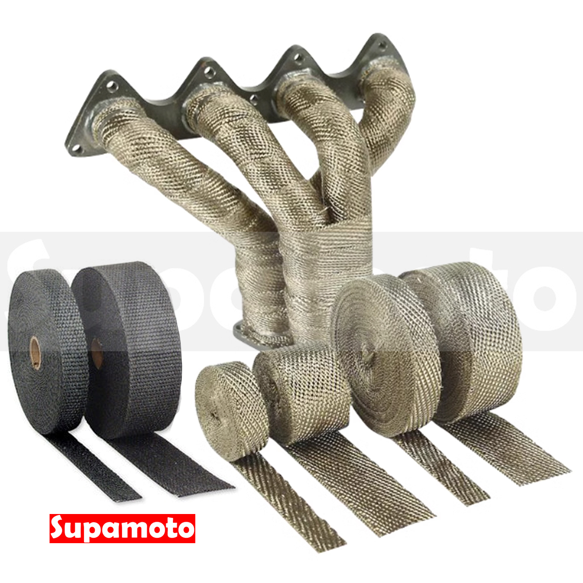 -Supamoto- 防燙布隔熱帶—15米/5米 (玻璃纖維/排氣管/鈦合金/黑色/芭蕉/頭段/歧管/當派)