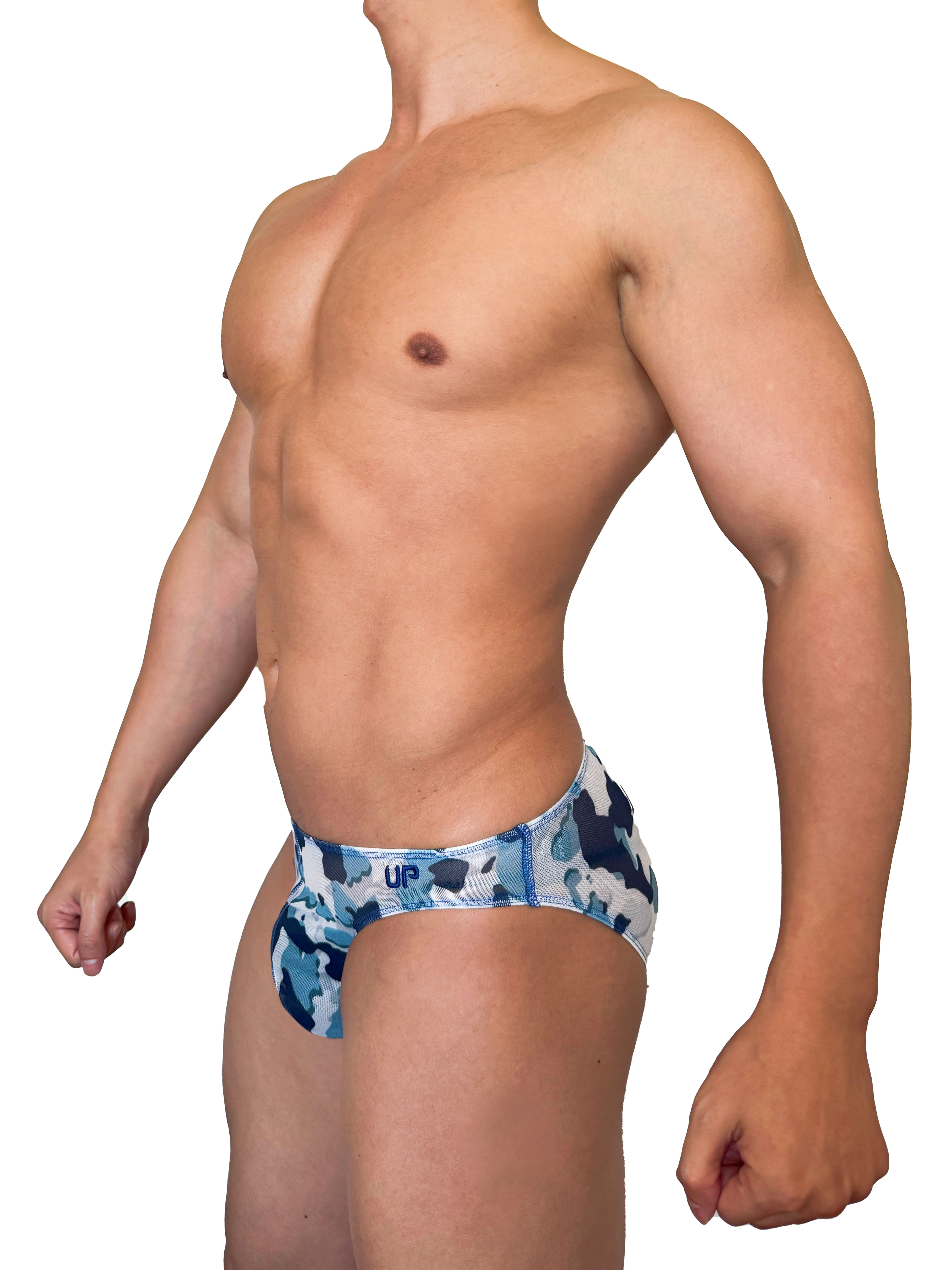 2025 全新系列 - Mesh UP Sport 透視迷彩三角內褲 極透迷彩藍