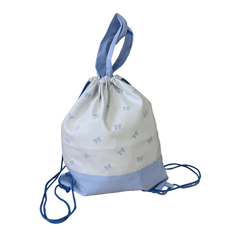 可背式束口手提袋/蝴蝶結 35x40x0.3cm