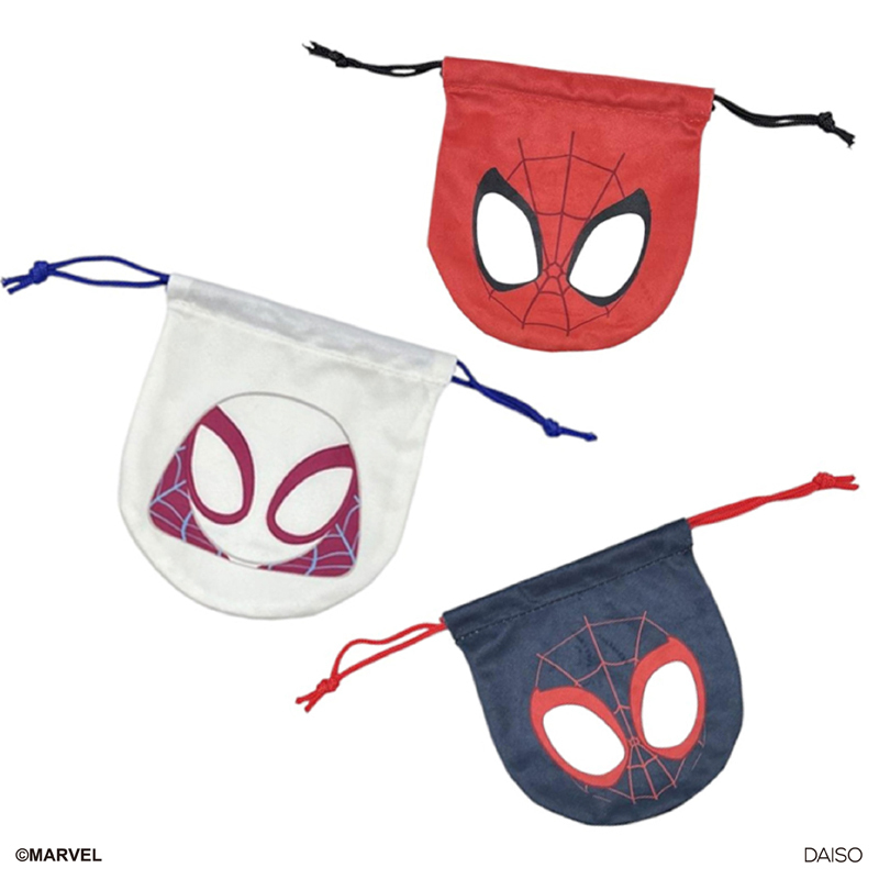 束口袋/蜘蛛人 黑色 15.9x15.2x1.2cm