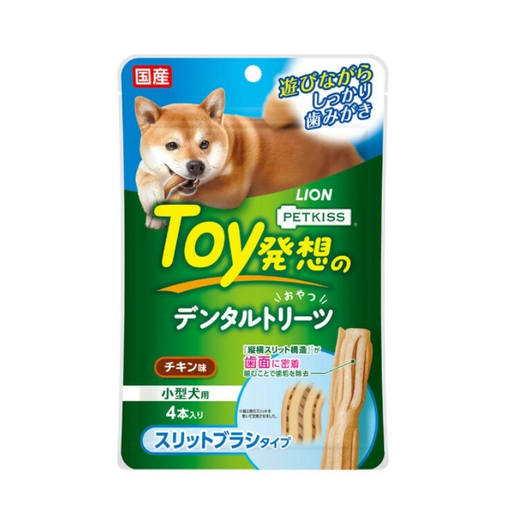 Lion PetKiss 小型犬用 清除牙垢潔齒棒 雞肉味 4本