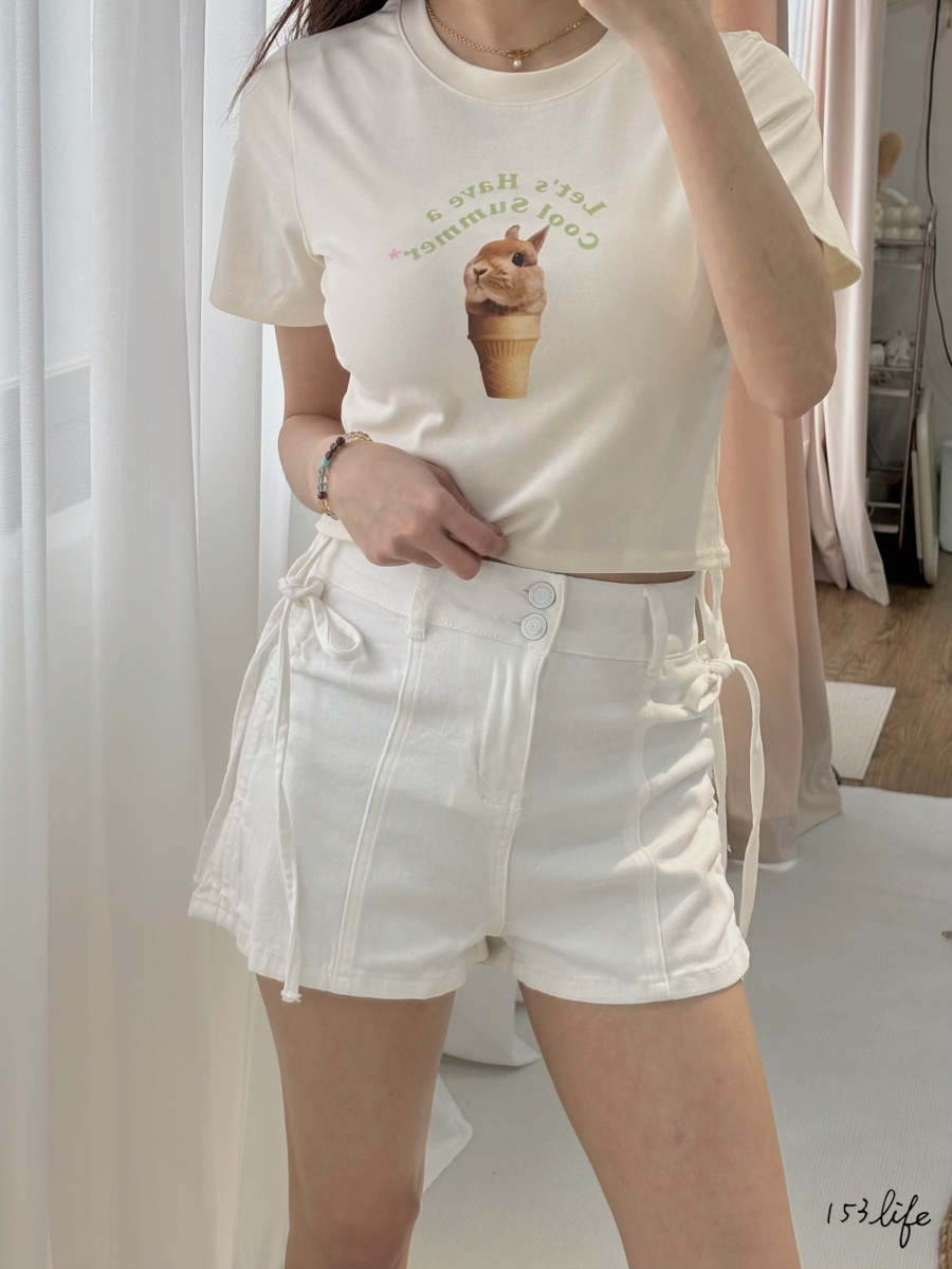 顯瘦側抽繩綁帶短褲(S-L)(3色)