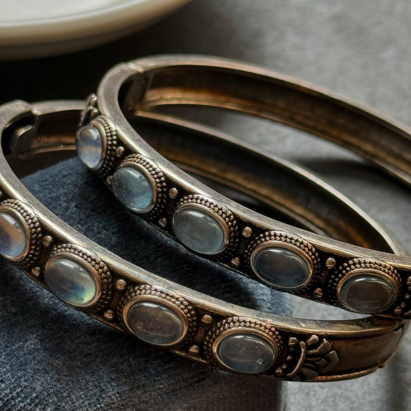 [原石] 海藍寶 銅手鐲 金屬手鐲