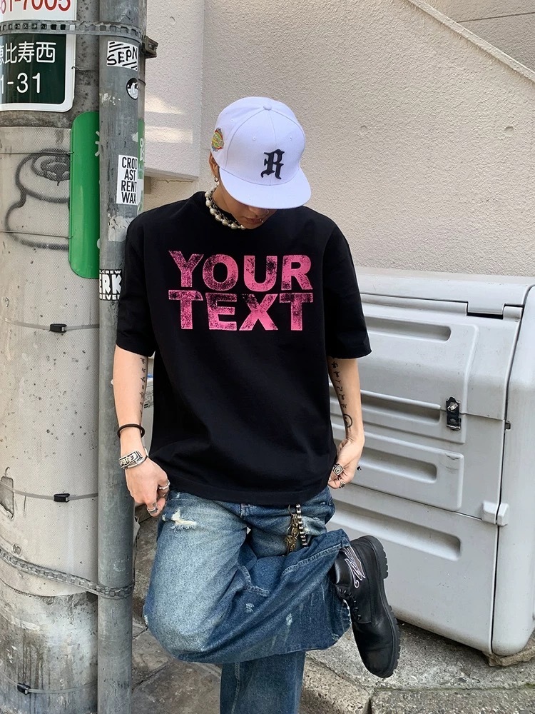 SIMPLEACTION YOUR TEXT美式復古短袖上衣