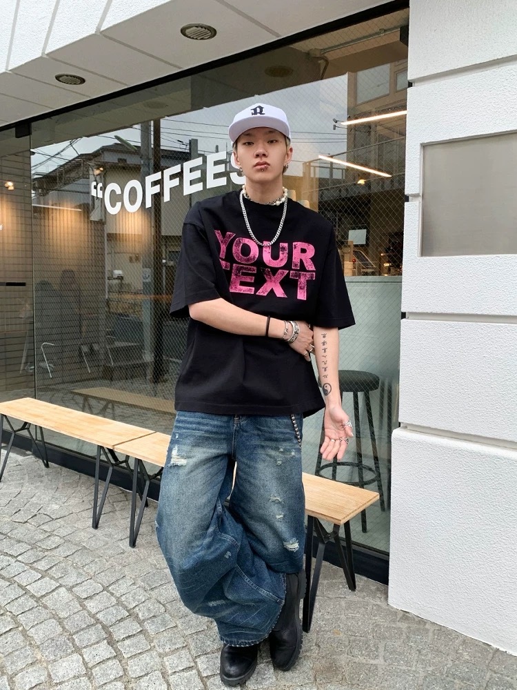 SIMPLEACTION YOUR TEXT美式復古短袖上衣