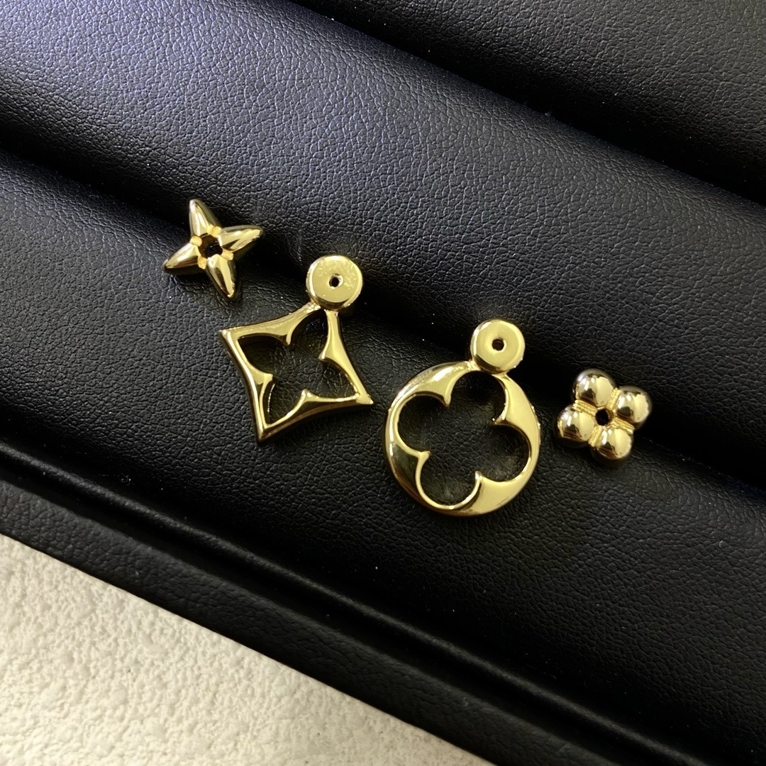 18k經典鏤空老花”不對稱一款兩戴定製耳釘