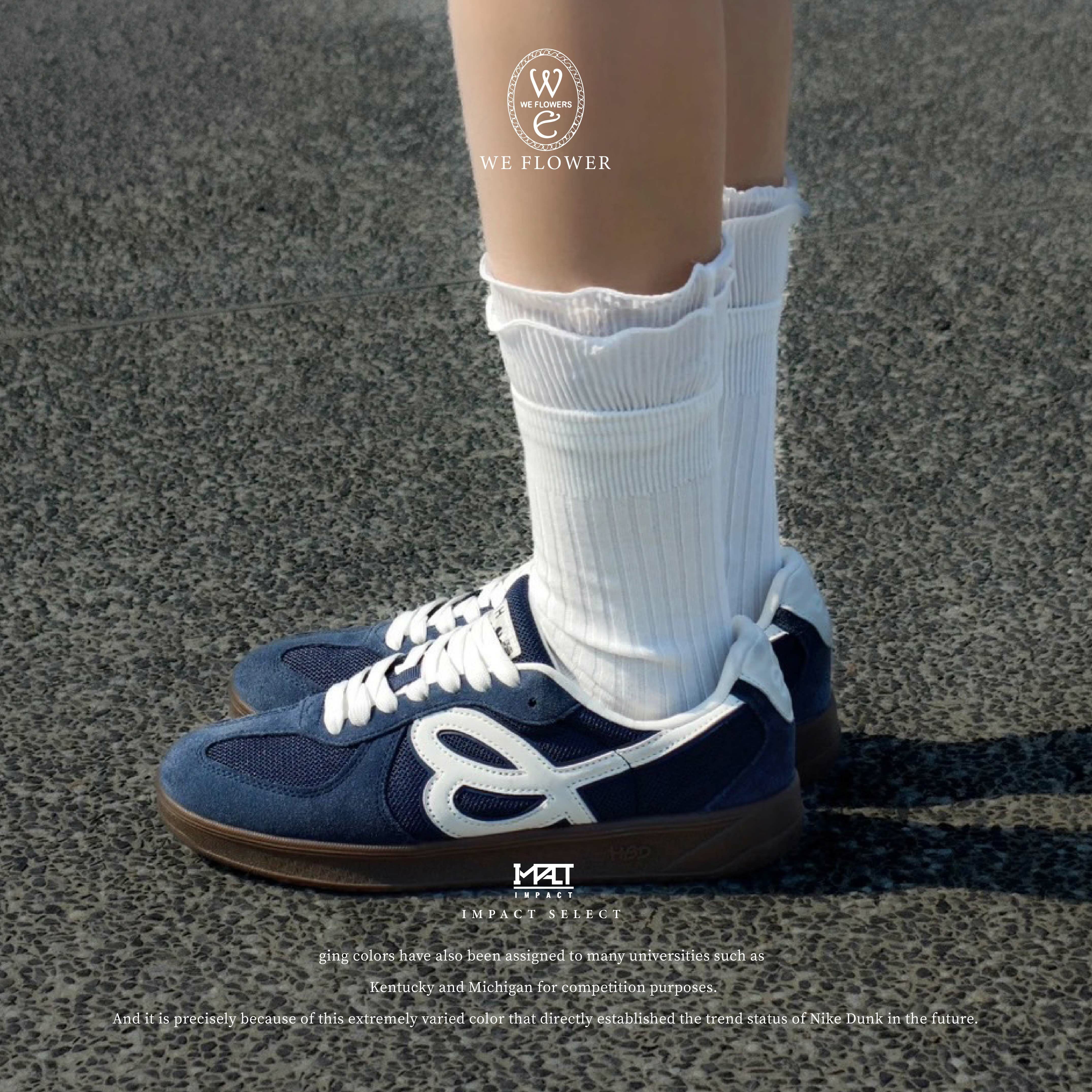 <WINTER冬天同款> HBD x WE FLOWER 聯名小花鞋 德訓鞋 復古藍  WFDAWN101-1