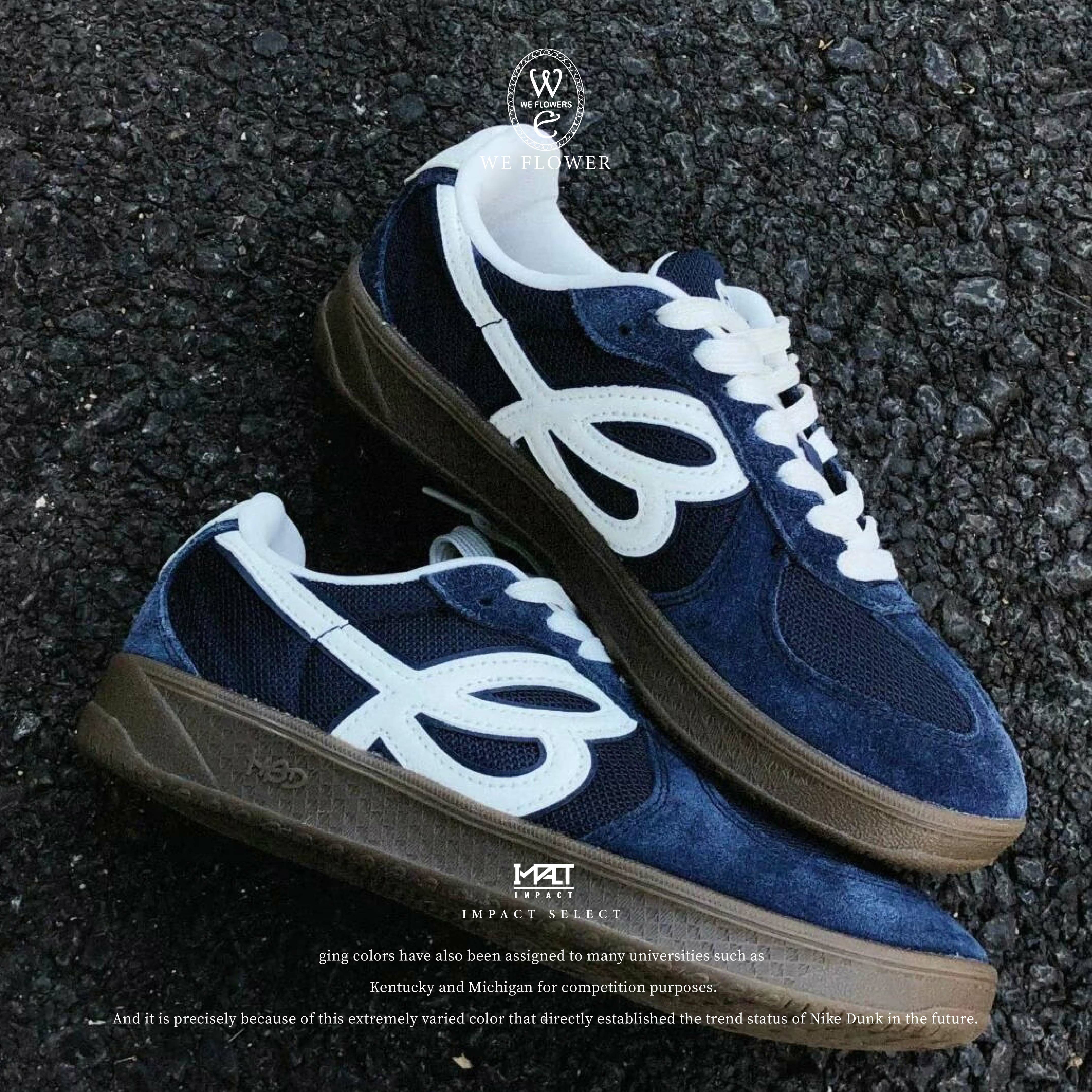 <WINTER冬天同款> HBD x WE FLOWER 聯名小花鞋 德訓鞋 復古藍  WFDAWN101-1