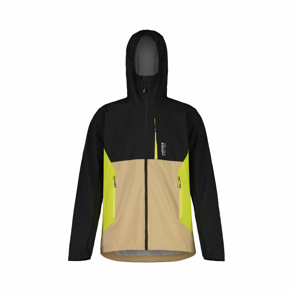 【MALOJA】男3L防風抗水軟殼外套 / 25MA39201-[黑棕拚]