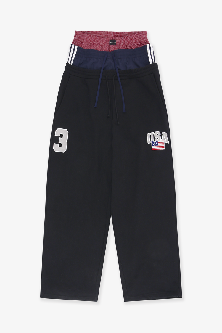 PROJECT G/R｜3 LAYERED SWEAT PANTS (Black)