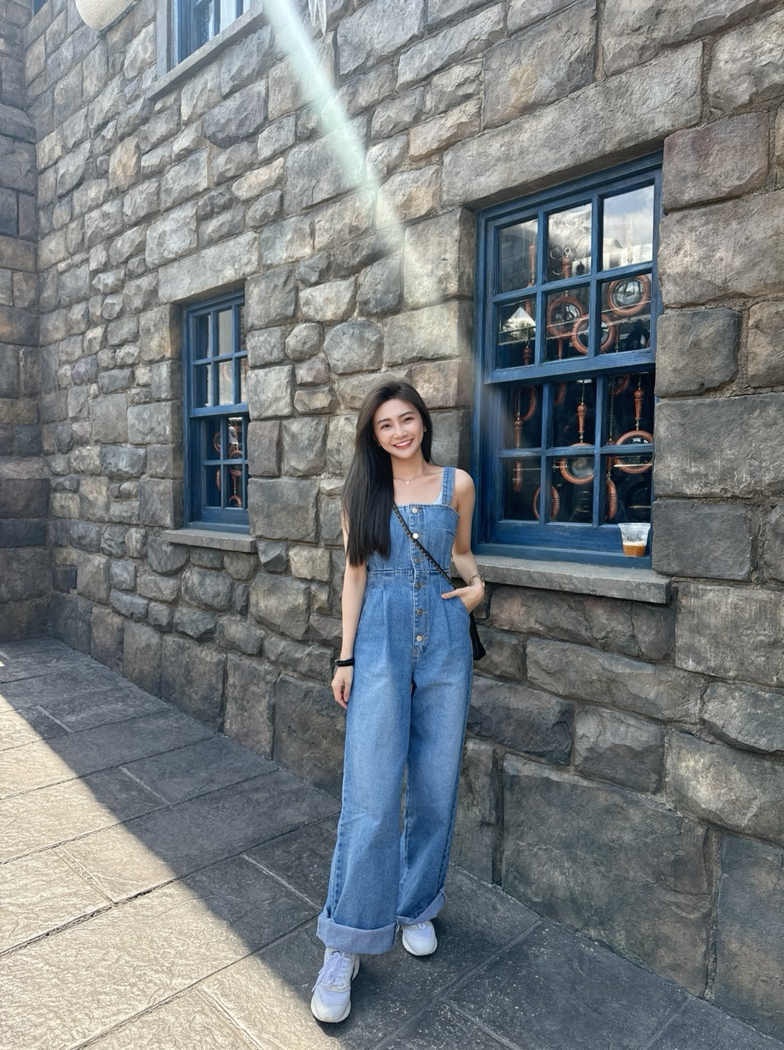 ［預購］🔥04.09春夏新品］💥💥闆娘穿去環球被問爆］🇰🇷正韓超可愛減齡排釦高磅連身牛仔吊帶褲（肩帶可調）