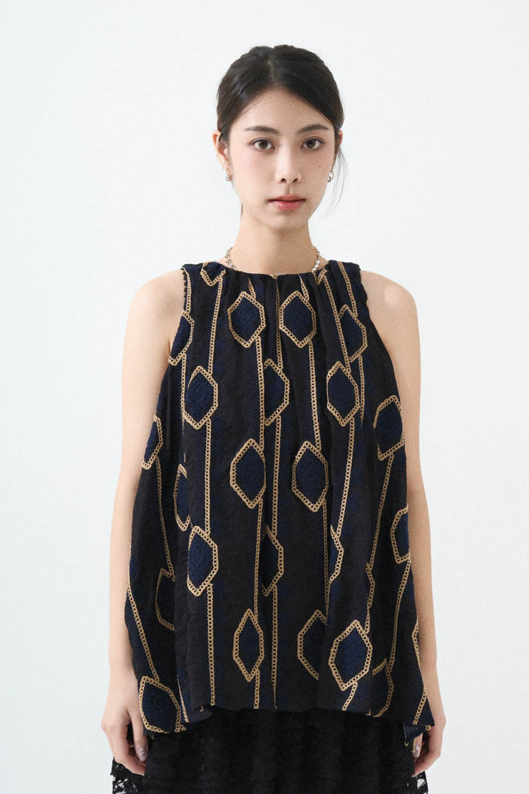 民族繡花傘形背心  (現貨款式）