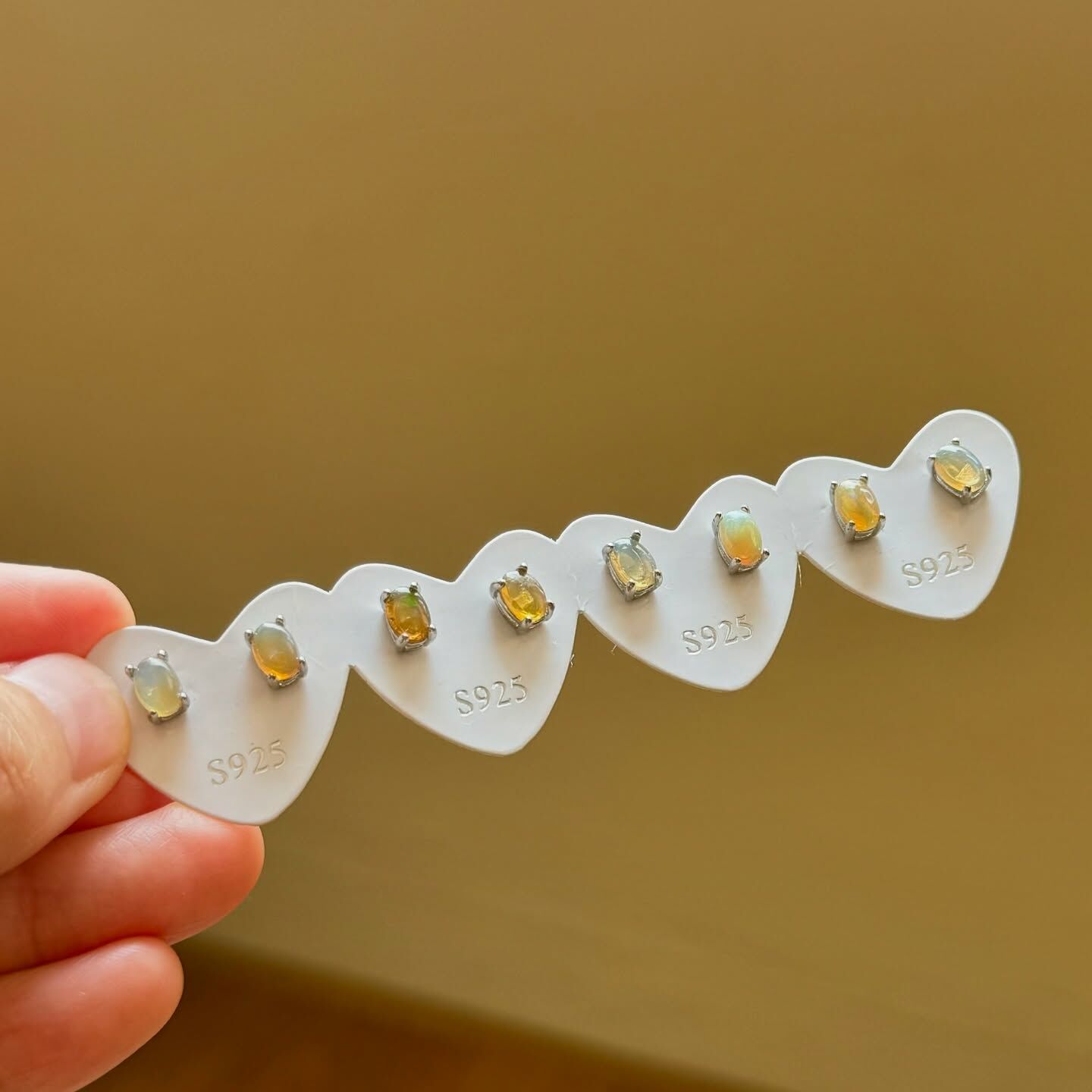 [原石] 衣索比亞蛋白石 925銀耳環