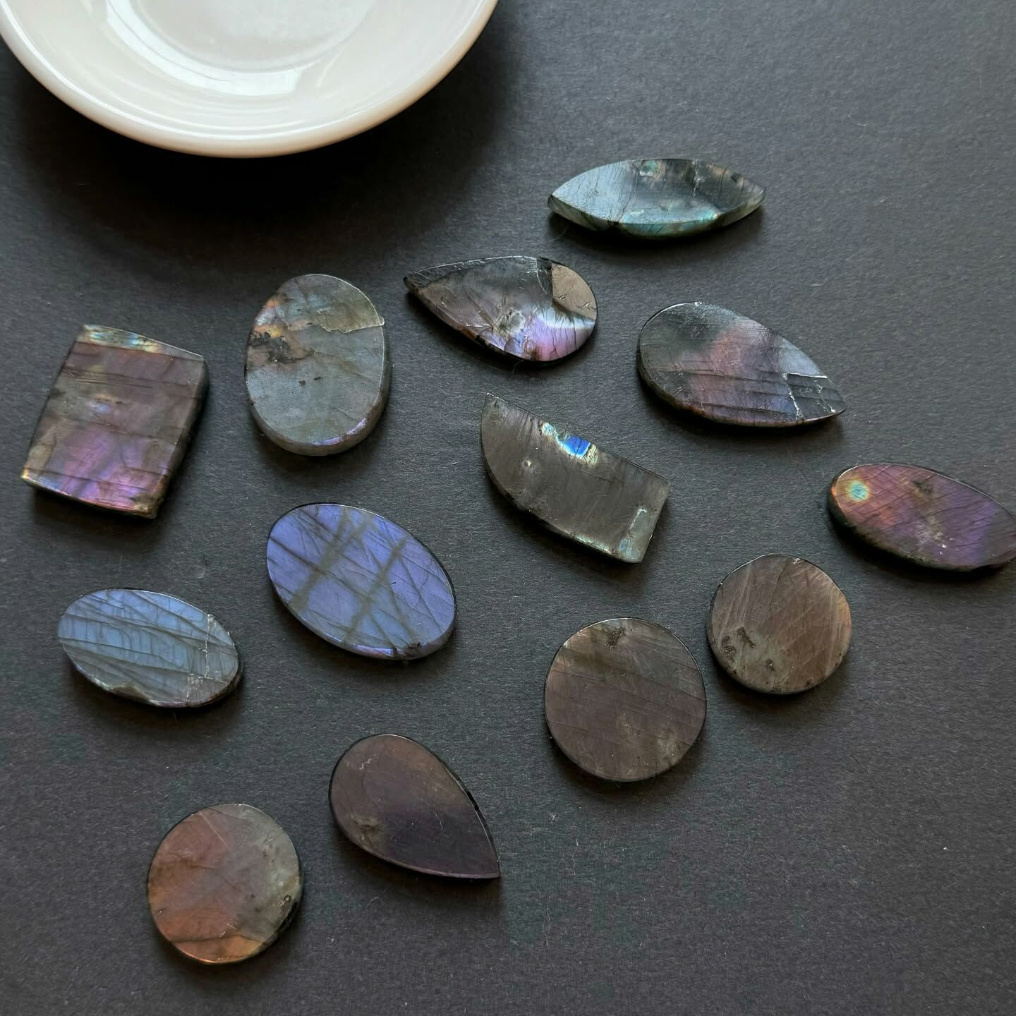 [原石] 紫拉長石 水晶蛋面 水晶墜面