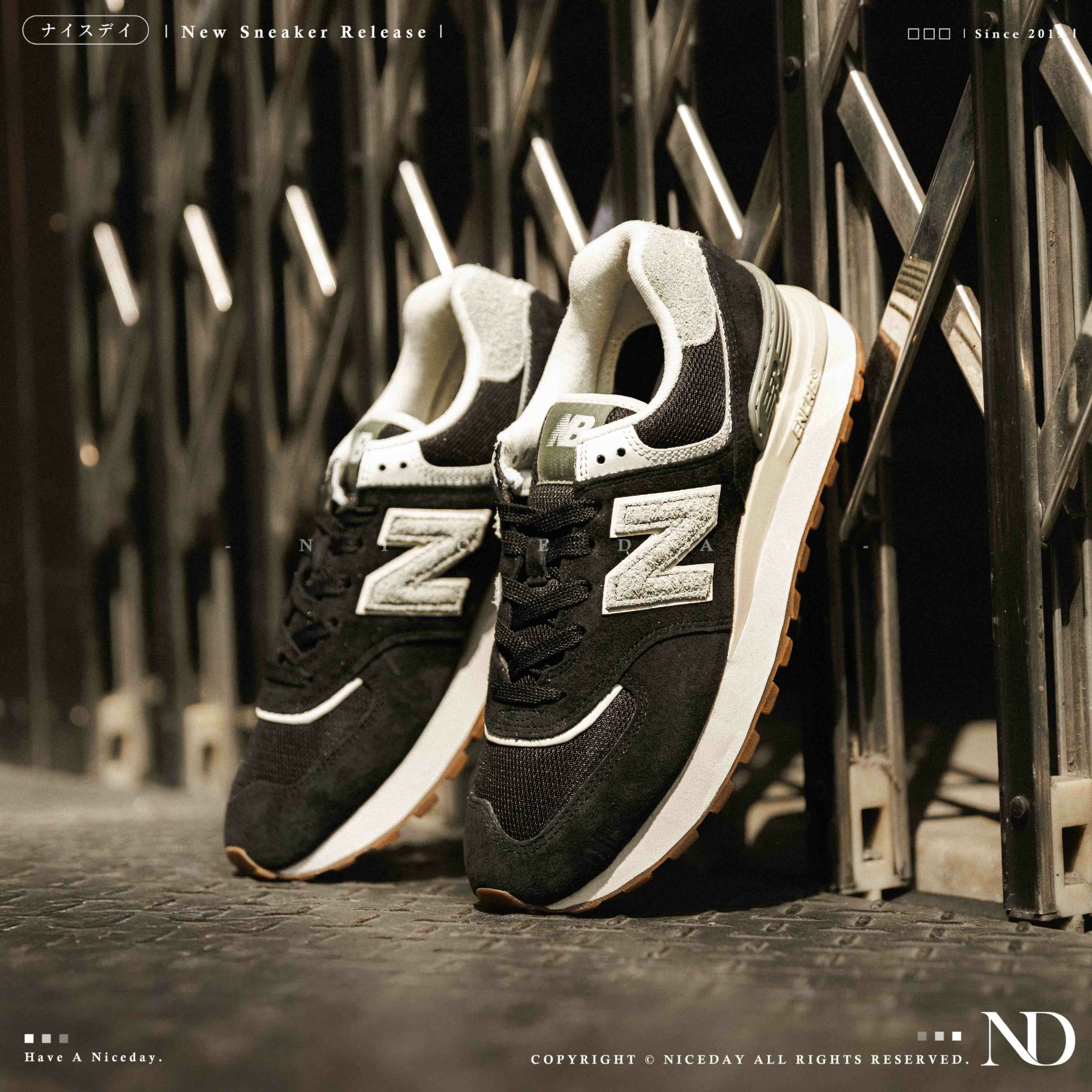 NICEDAY 現貨 New Balance 574 黑色 麂皮 黑 復古 黑白 男女鞋 U574LGBG