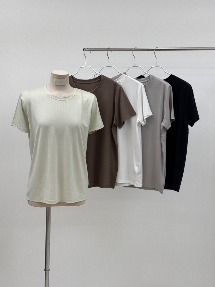 SS2506 cotton mix silk T-白色