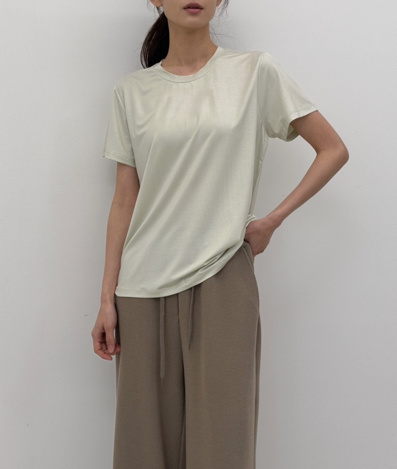 SS2506 cotton mix silk T-白色