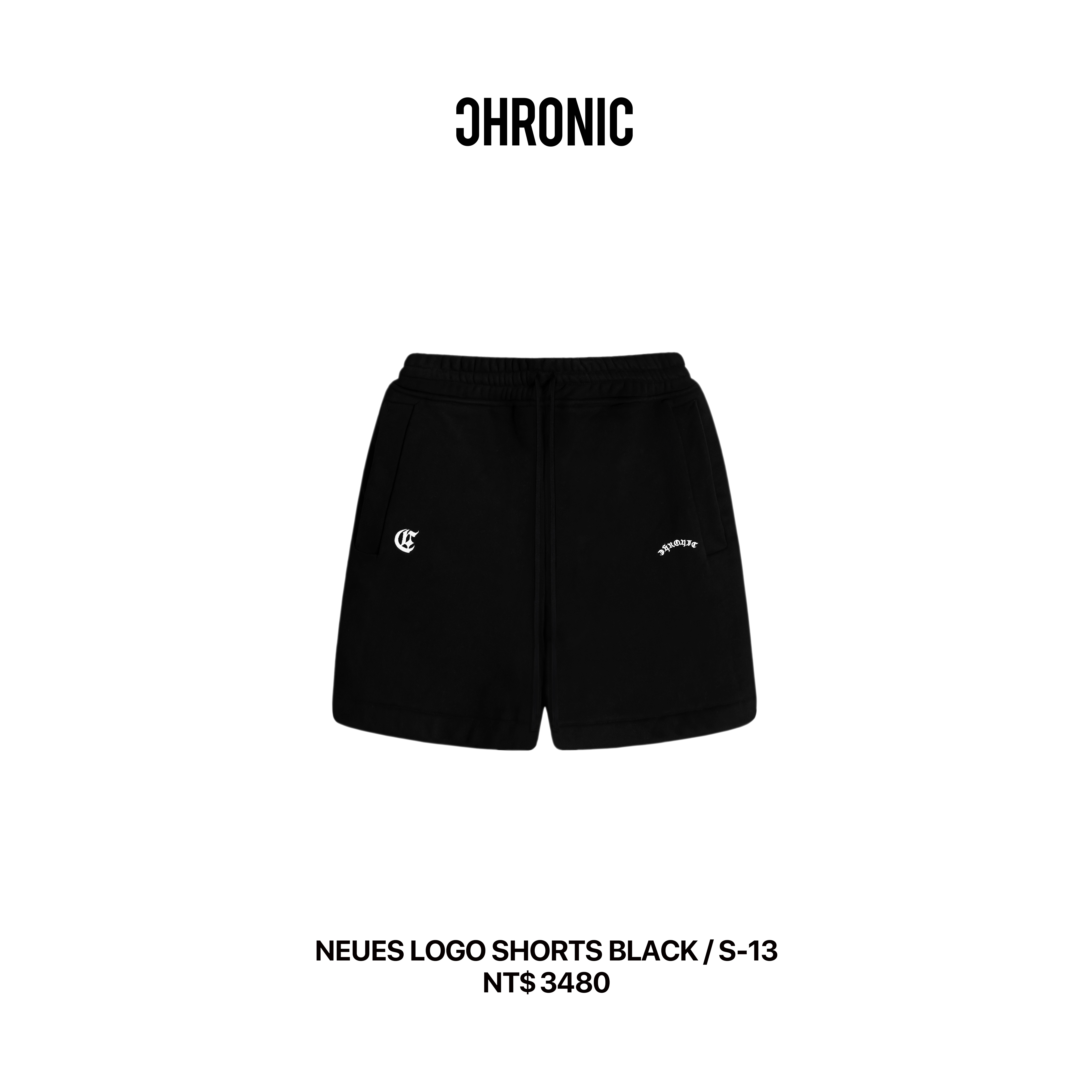 NEUES LOGO SHORTS BLACK / S-13