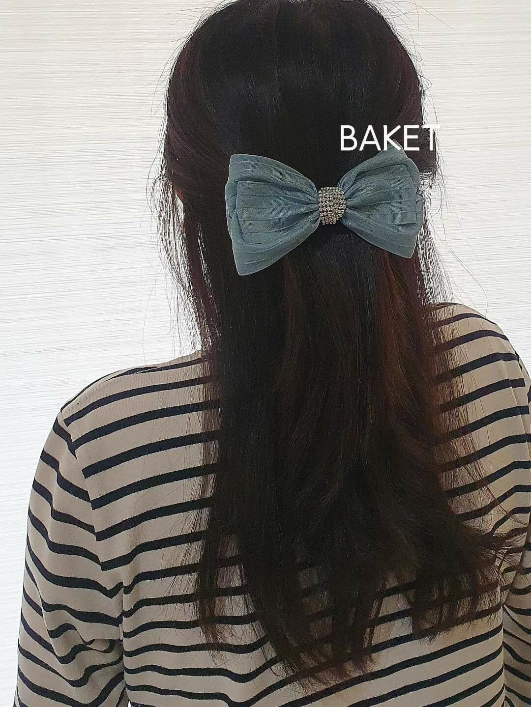 亮鑽心蝴蝶結彈簧夾