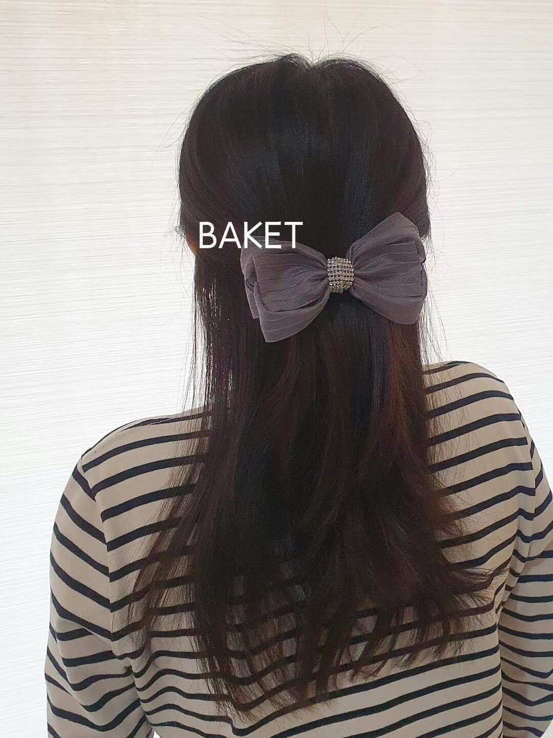 亮鑽心蝴蝶結彈簧夾