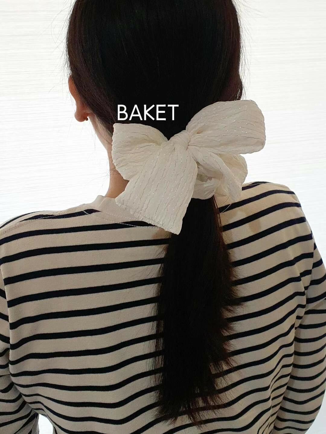 純色蝴蝶結髮束