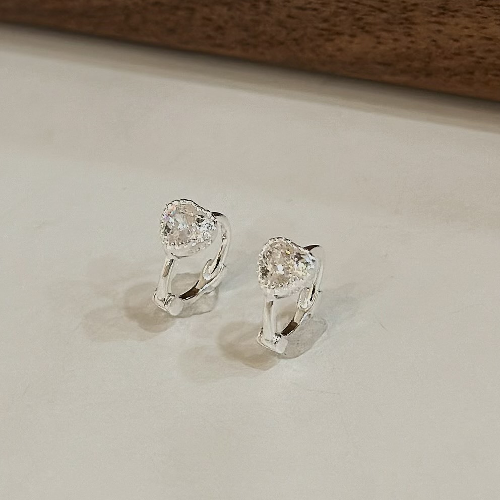 H27單鑽愛心迷你純銀易扣